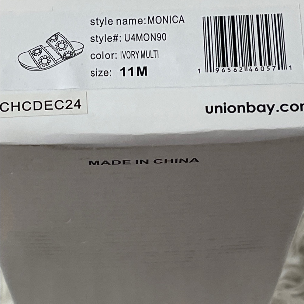 UNIONBAY Monica Ivory Crochet Slip-On Slide Sandals Size 11 NEW - Picture 12 of 14